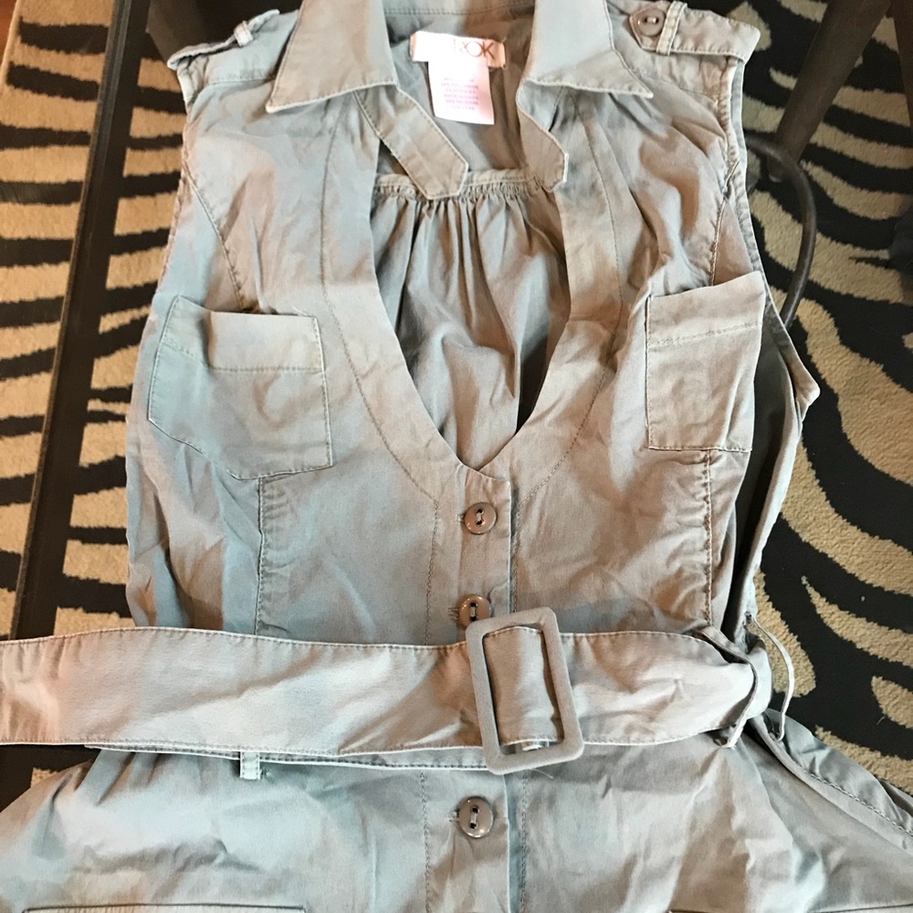 LaRok belted button front dress